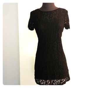 Black flower pattern dress